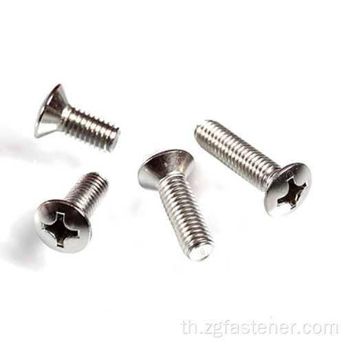 DIN966 Cross Countersunk Screws M5 ที่มีปลายธรรมดา